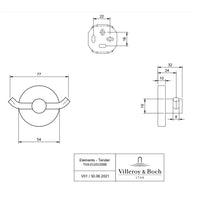 Villeroy & Boch Elements Tender Towel/Robe Hook Double - Available In Various Colours