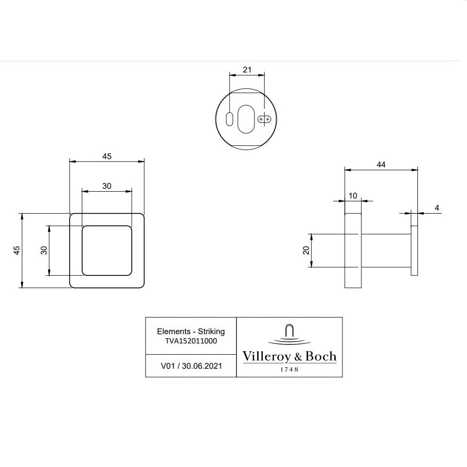 Villeroy & Boch Elements Striking Towel/Robe Hook Single - Available In Various Colours
