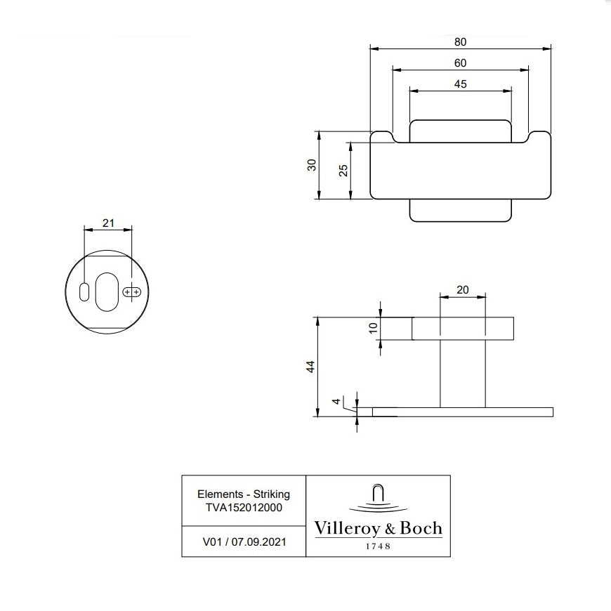 Villeroy & Boch Elements Striking Towel/Robe Hook Double - Available In Various Colours