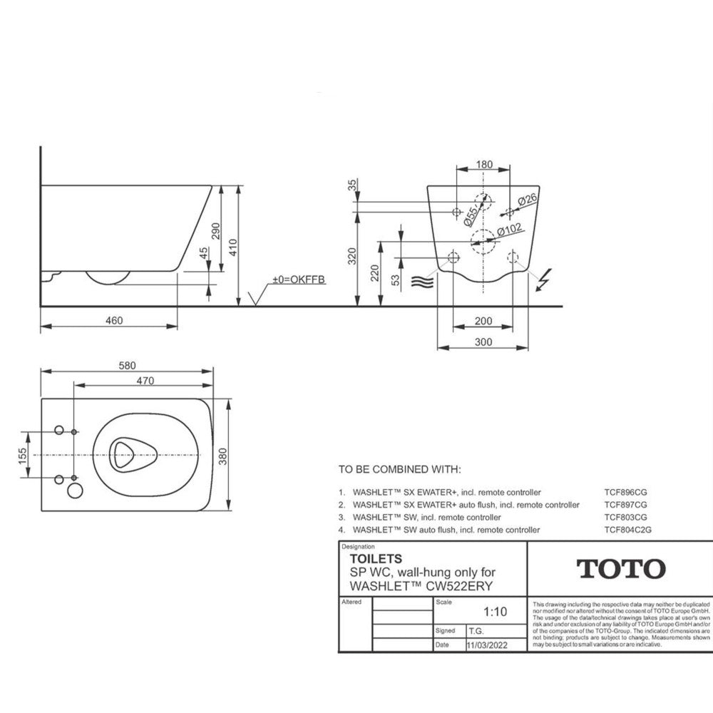 TOTO SP Wall Hung Toilet