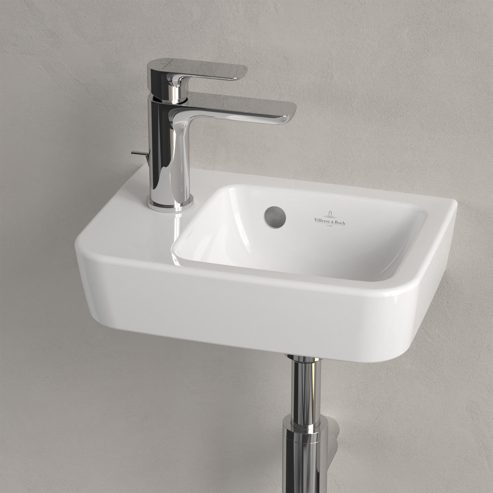 Villeroy & Boch O.novo Handwash Basin Compact with Overflow - Left/Right Tap Hole Options
