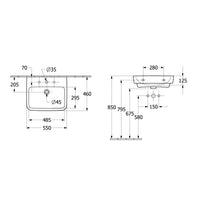 Villeroy & Boch O.novo Handwash Basin with Overflow - 550 x 460 x 175mm