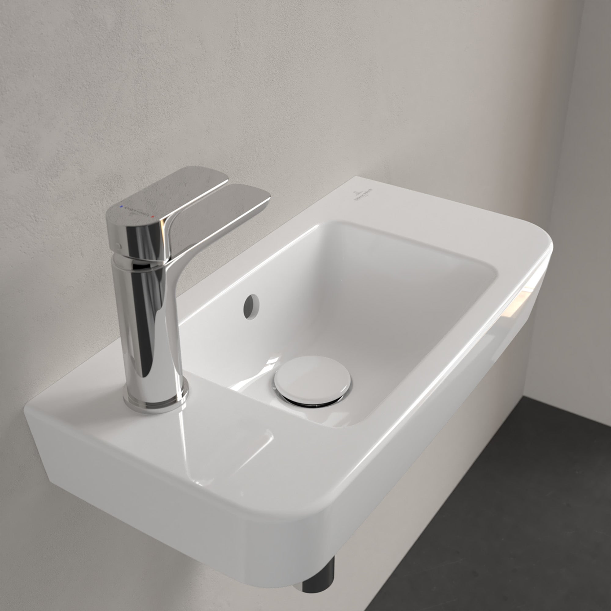 Villeroy & Boch O.novo Handwash Basin Compact with Overflow - Left/Right Tap Hole Options