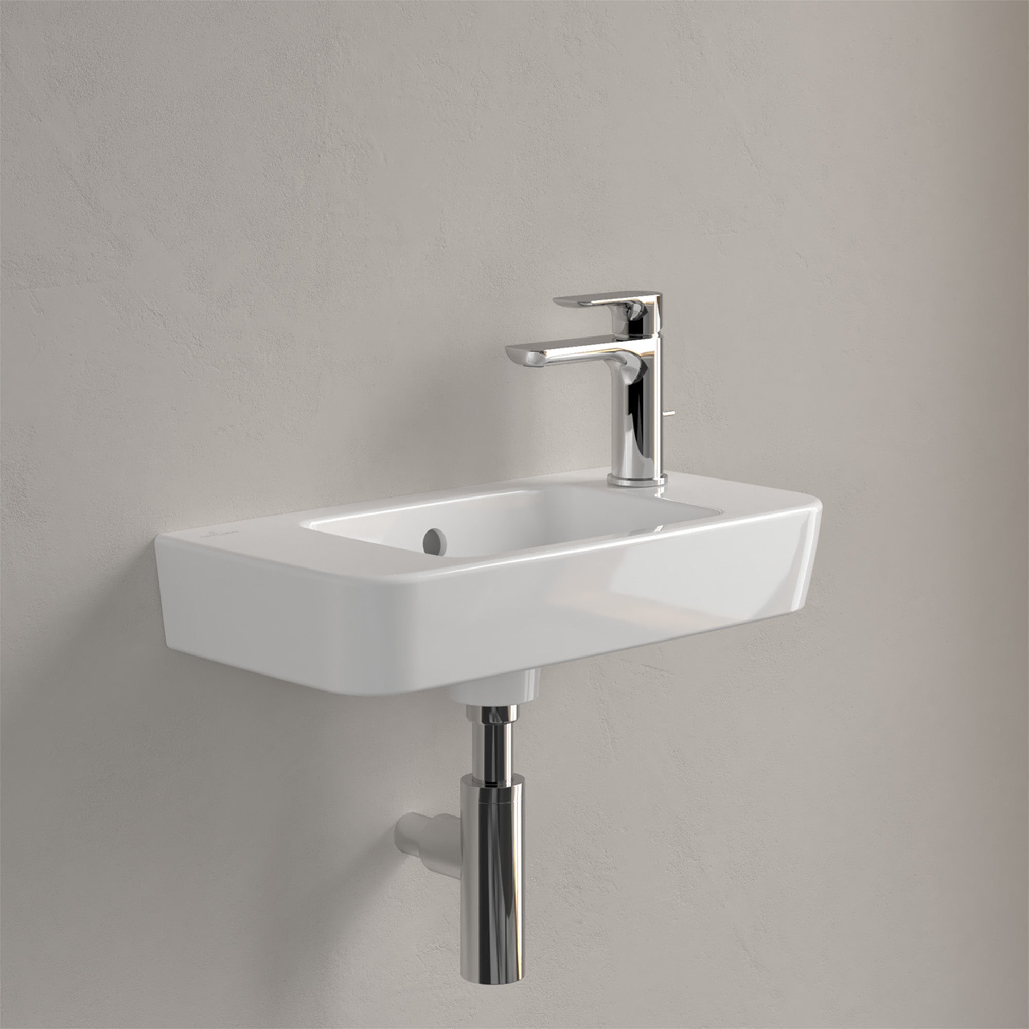 Villeroy & Boch O.novo Handwash Basin Compact with Overflow - Left/Right Tap Hole Options