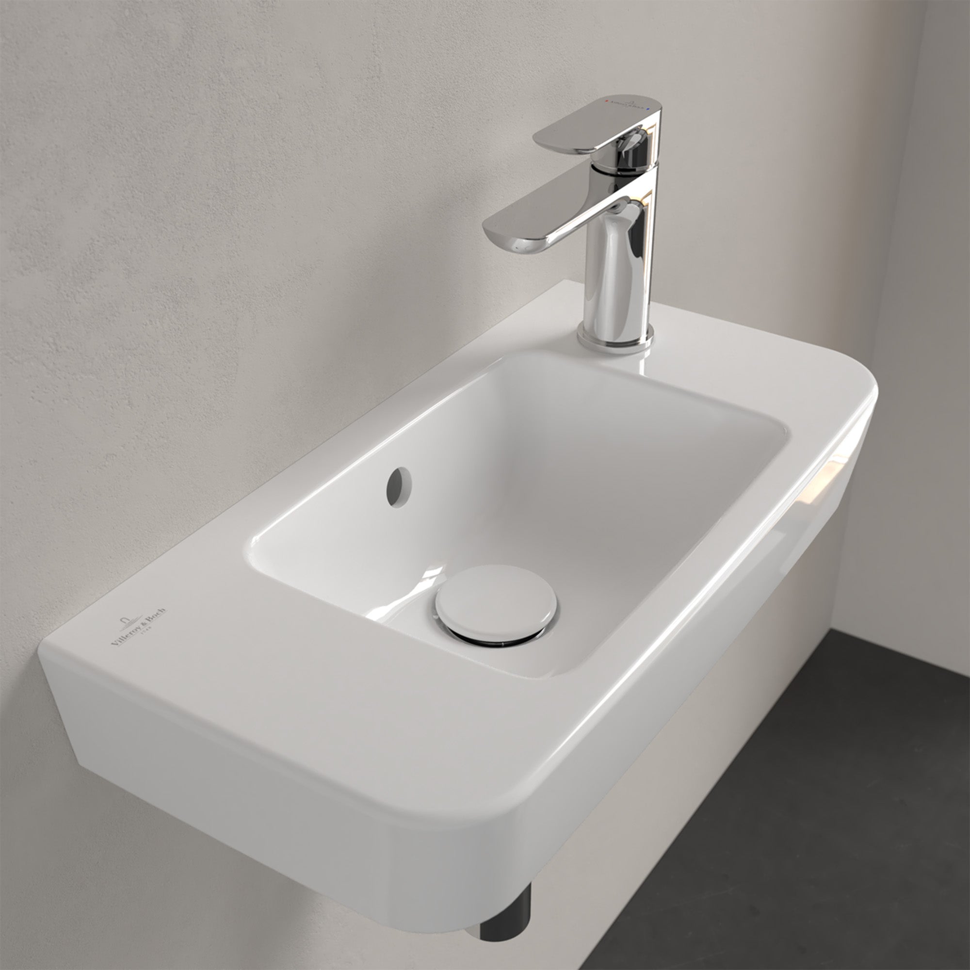 Villeroy & Boch O.novo Handwash Basin Compact with Overflow - Left/Right Tap Hole Options