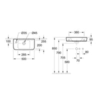 Villeroy & Boch O.novo Handwash Basin Compact with Overflow - Left/Right Tap Hole Options