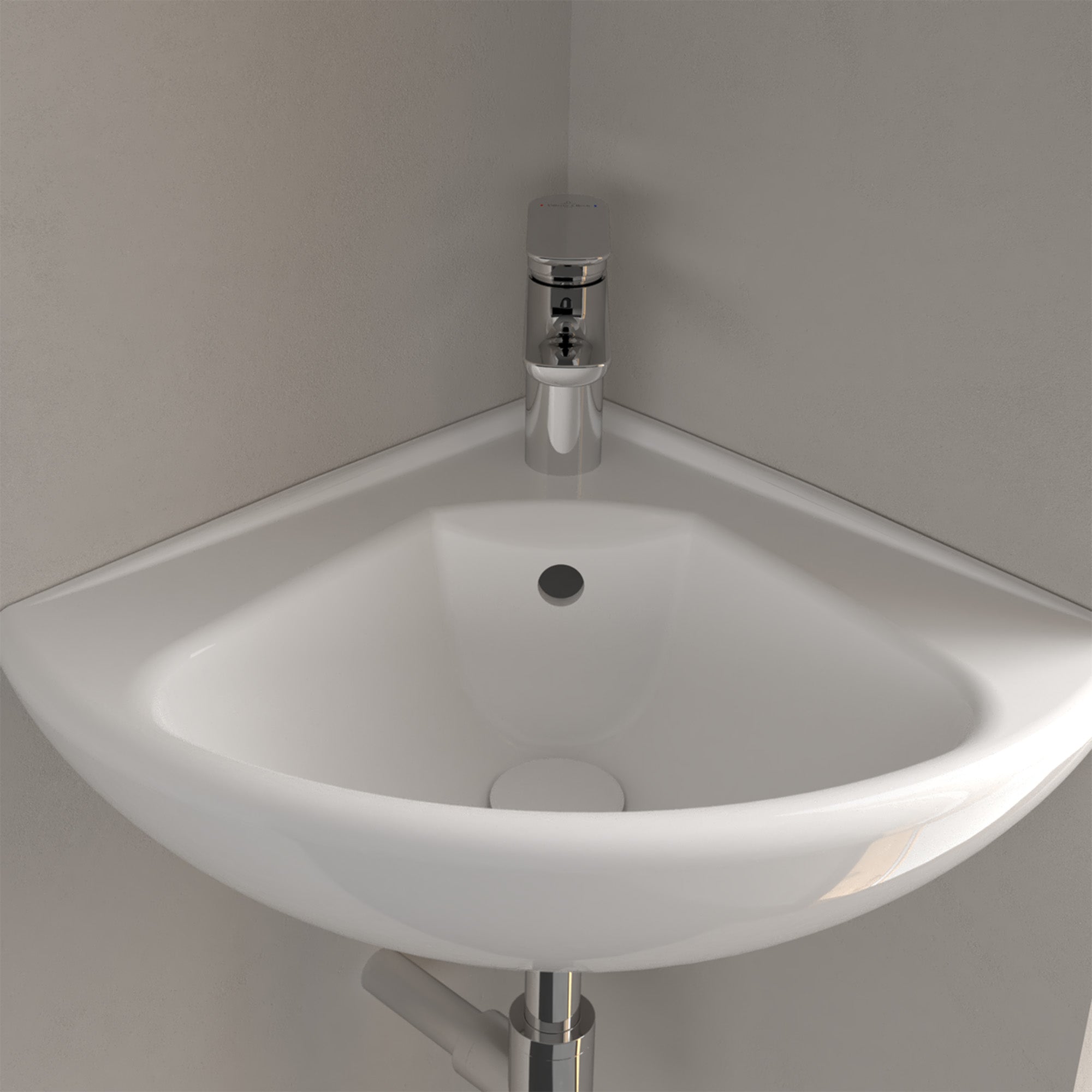 Villeroy & Boch O.novo Corner Handwash Basin Compact - 415 x 415 x 195mm