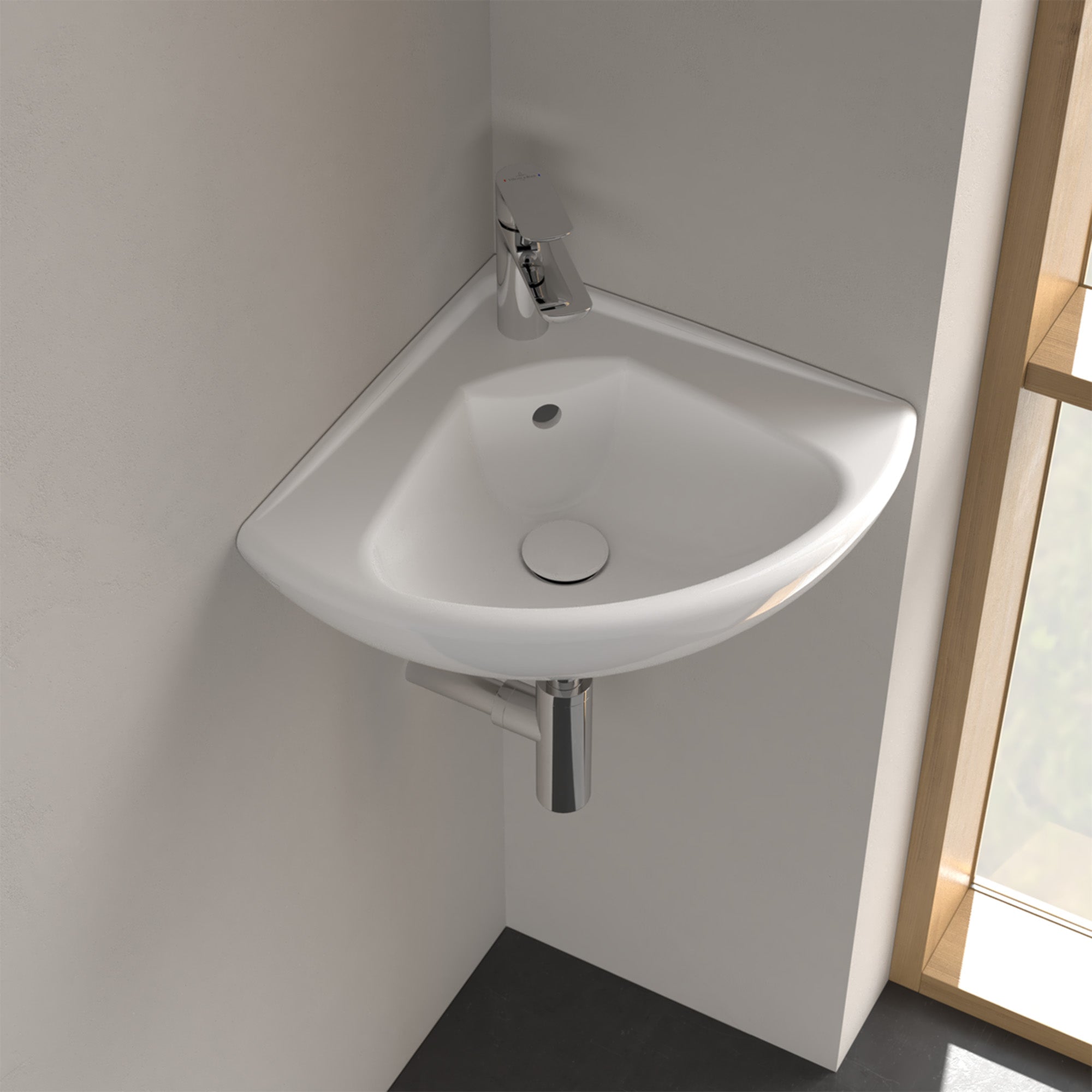 Villeroy & Boch O.novo Corner Handwash Basin Compact - 415 x 415 x 195mm