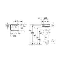 Villeroy & Boch O.novo Handwash Basin Compact with Overflow - Left/Right Tap Hole Options