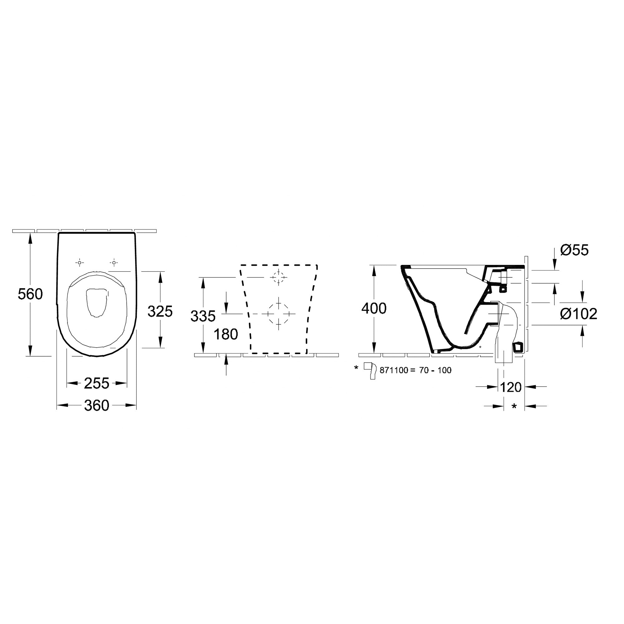 Villeroy & Boch O.novo Washdown Toilet - Floor Standing - White Alpin