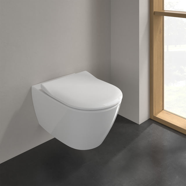 Villeroy & Boch Subway 2.0 Washdown Toilet Wall-Mounted Slim Seat - White Alpin