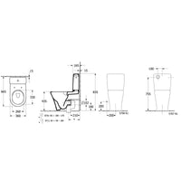Villeroy & Boch O.novo Washdown Toilet Comfort Height - Close Coupled - White Alpin