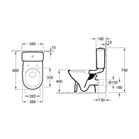 Villeroy & Boch O.novo Washdown Toilet - Close Coupled - White Alpin