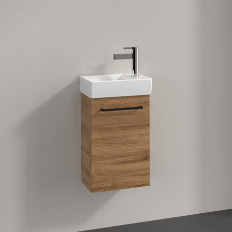 Villeroy & Boch Avento Vanity Unit, 1 Door Left Hand Black Handle - 340 x 514 x 234 mm