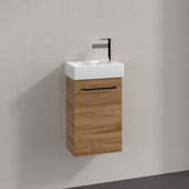 Villeroy & Boch Avento Vanity Unit, 1 Door Left Hand Black Handle - 340 x 514 x 234 mm