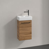 Villeroy & Boch Avento Vanity Unit, 1 Door Left Hand Black Handle - 340 x 514 x 234 mm