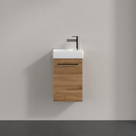 Villeroy & Boch Avento Vanity Unit, 1 Door Left Hand Black Handle - 340 x 514 x 234 mm