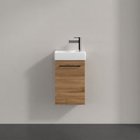 Villeroy & Boch Avento Vanity Unit, 1 Door Left Hand Black Handle - 340 x 514 x 234 mm