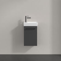 Villeroy & Boch Avento Vanity Unit, 1 Door Right Hand Black Handle - 340 x 514 x 234 mm