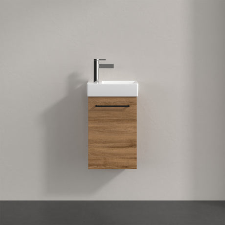 Villeroy & Boch Avento Vanity Unit, 1 Door Right Hand Black Handle - 340 x 514 x 234 mm