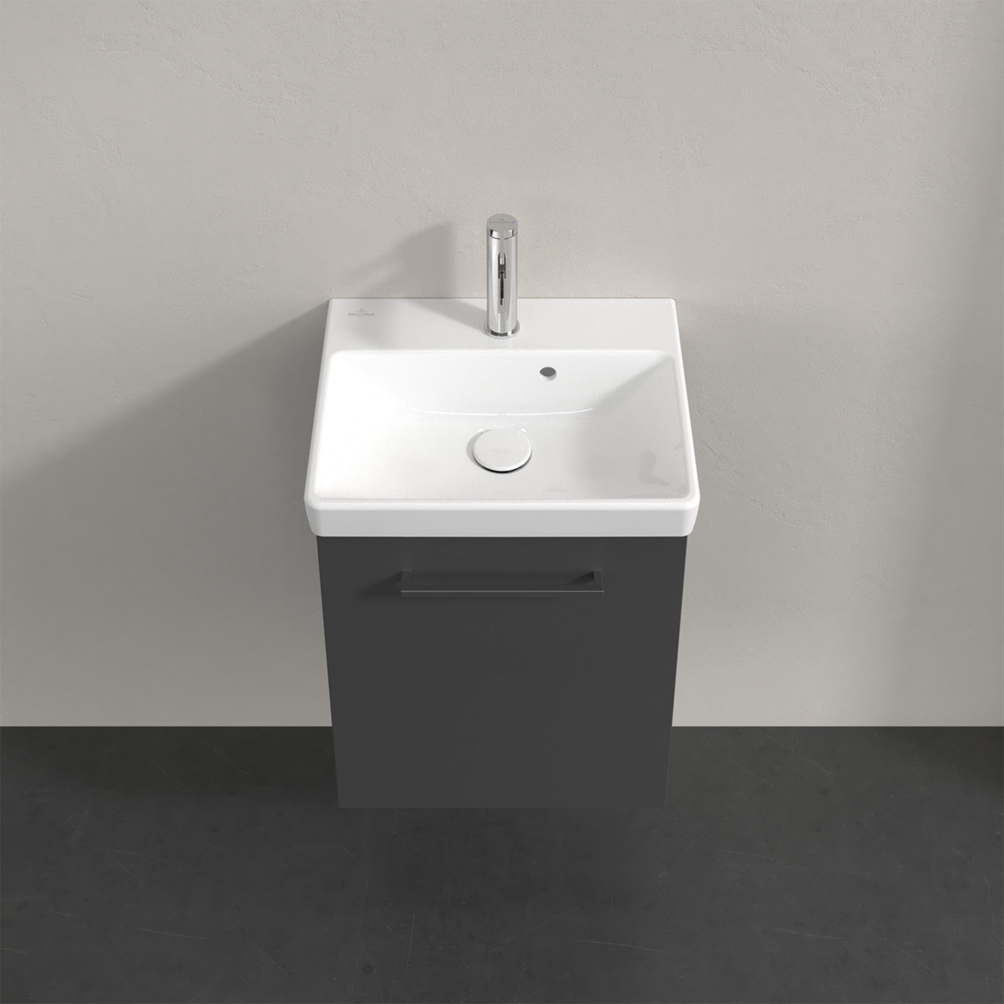 Villeroy & Boch Avento Vanity Unit, 1 Door Right Hand Chrome Handle - 426 x 514 x 384 mm