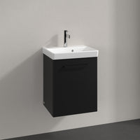 Villeroy & Boch Avento Vanity Unit, 1 Door Right Hand Black Handle - 426 x 514 x 384 mm