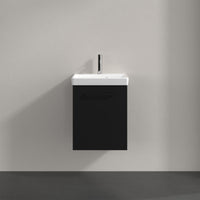 Villeroy & Boch Avento Vanity Unit, 1 Door Right Hand Black Handle - 426 x 514 x 384 mm