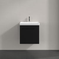 Villeroy & Boch Avento Vanity Unit, 1 Door Left Hand Black Handle - 526 x 514 x 384 mm