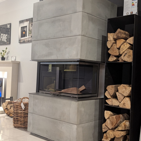 Rais Visio 3 Peninsular Wood Burning Stove With Complete Elements Kit - Ex Display