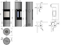 Rais Viva L 160 Classic Wood Burning Stove - Steel Framed Door with Glass Sides