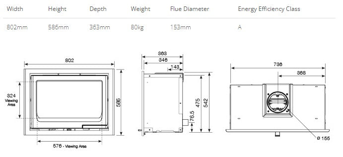 Stovax Vogue 700 Inset Wood Burning Inset Fire - Showroom Exclusive