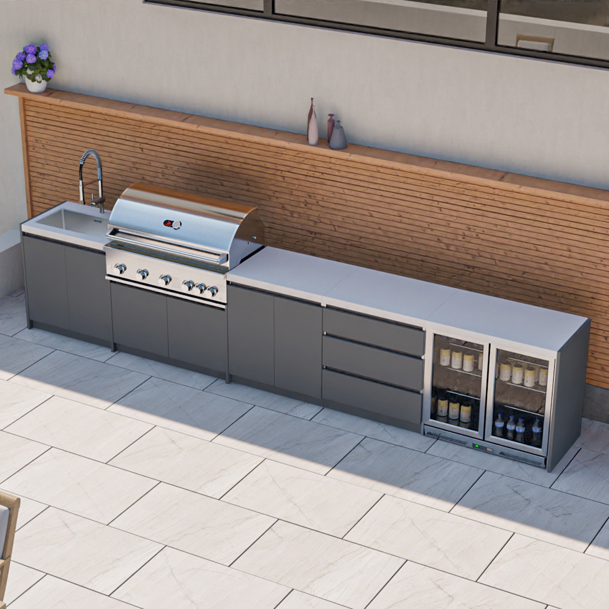 Whistler Fairford Triple Drawer Unit - Grey