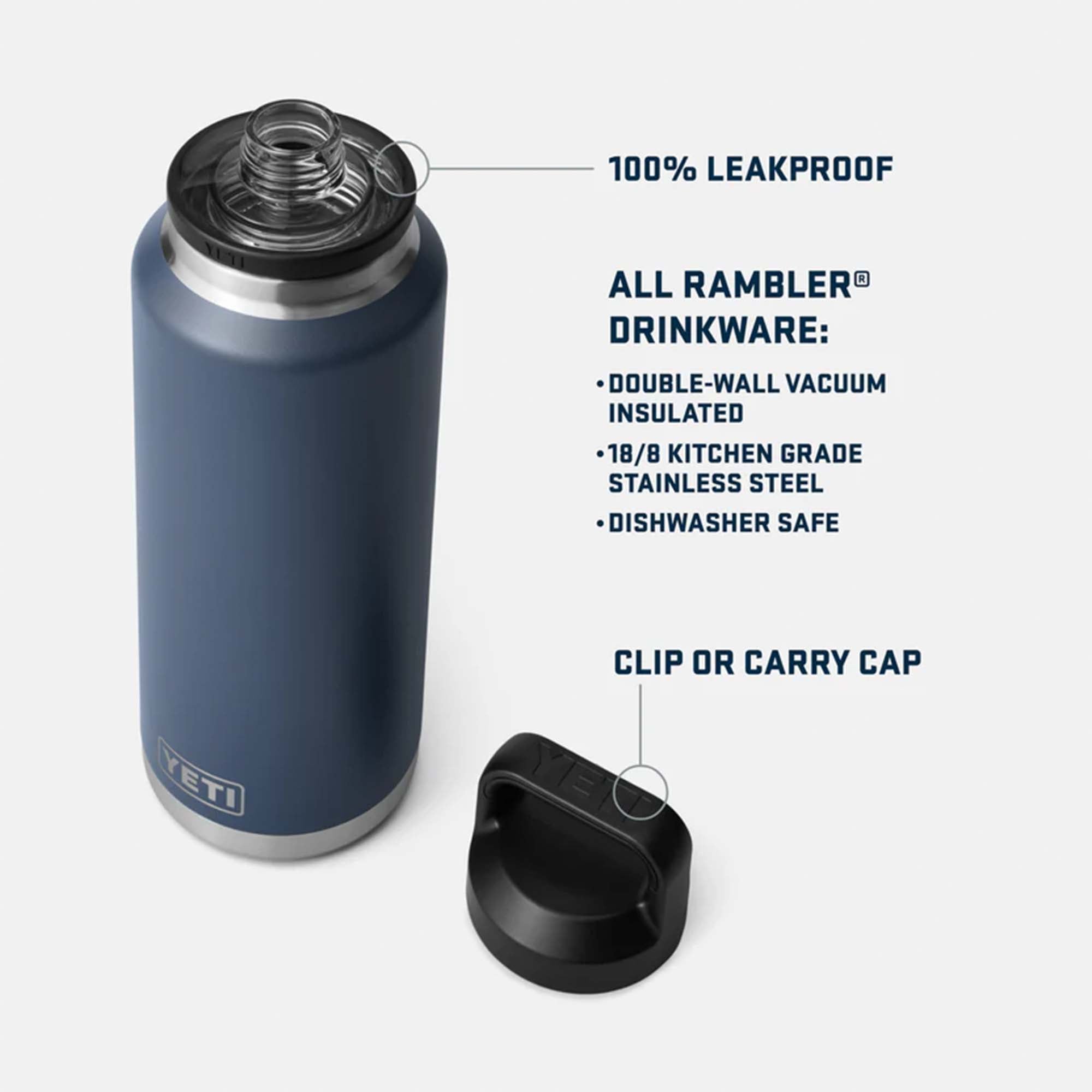 Yeti Rambler 46oz (1.3ltr) Bottle with Chug Cap - Available In Various Colours