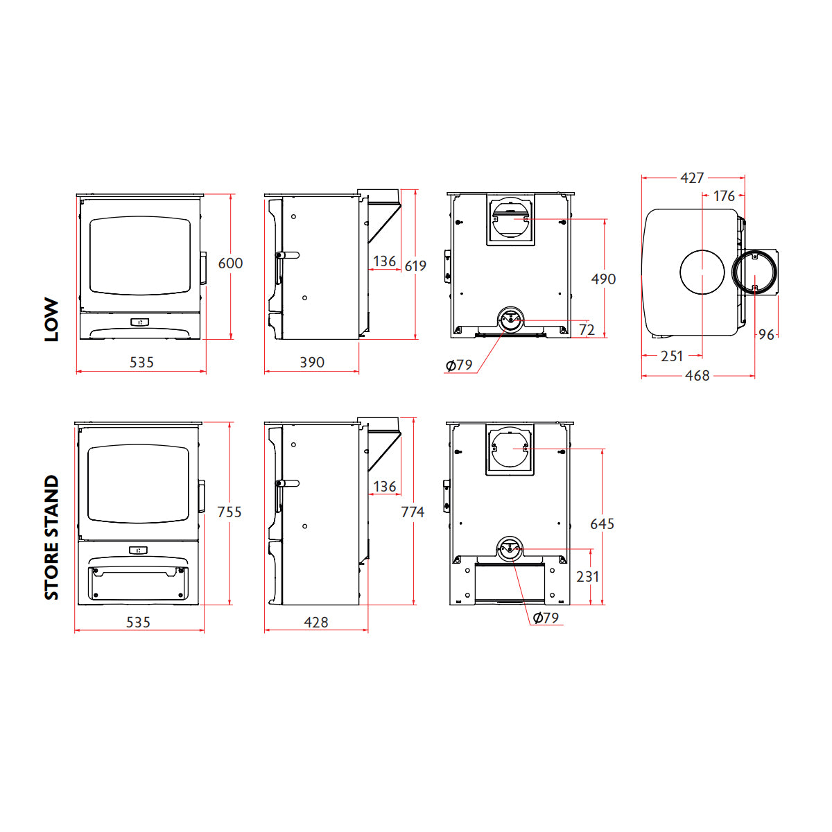 Charnwood Aire 7 Eco Wood Burning Stove - 7kW - DEFRA Approved - EcoDesign Ready