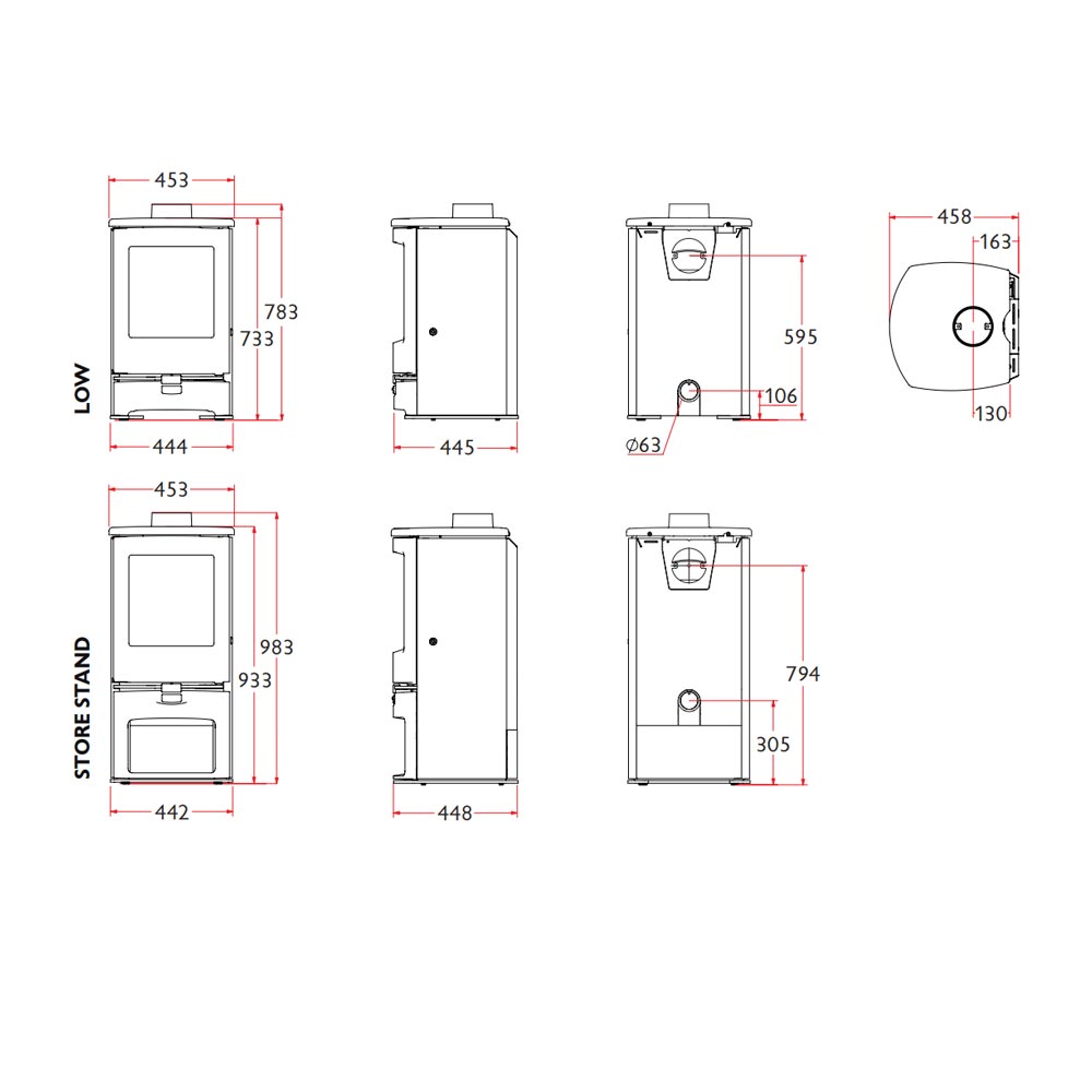 Charnwood Arc 5 Eco Multi Fuel Wood Burning Stove - 5kW - DEFRA Approved - EcoDesign Ready