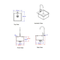 Bull BBQ Component Small Premium Stainless Steel Sink and Tap
