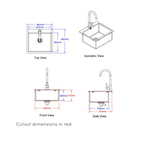 Bull BBQ Component Large Premium Stainless Steel Sink and Tap