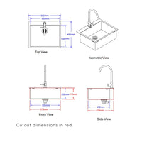 Bull BBQ Component Extra Large Premium Stainless Steel Sink and Tap