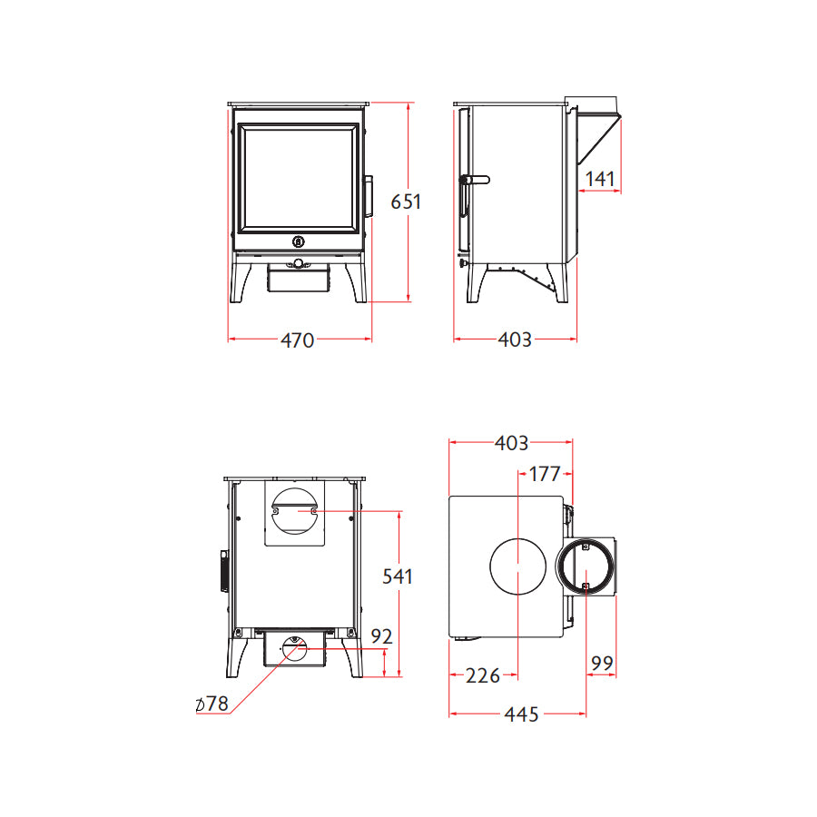 Charnwood Cranmore 5 Eco Wood Burning Stove - 5kW - DEFRA Approved - EcoDesign Ready