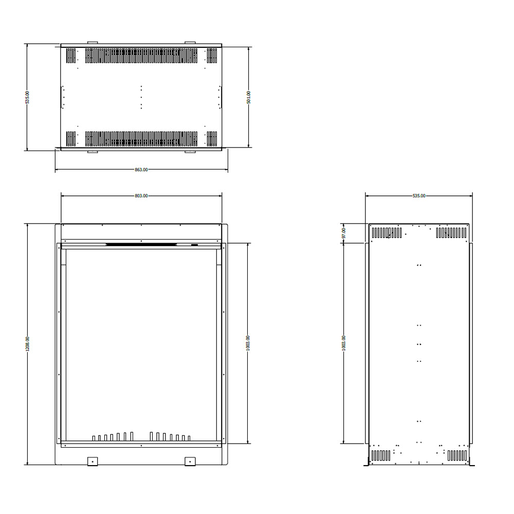 Evonic Halo 810DS Double Sided Tunnel Inset Electric Fire