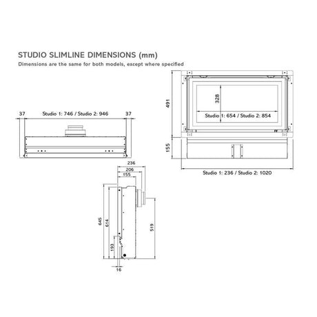 Gazco Gas Fires - Studio 1 Slimline Inset Gas Fire - Balanced Flue