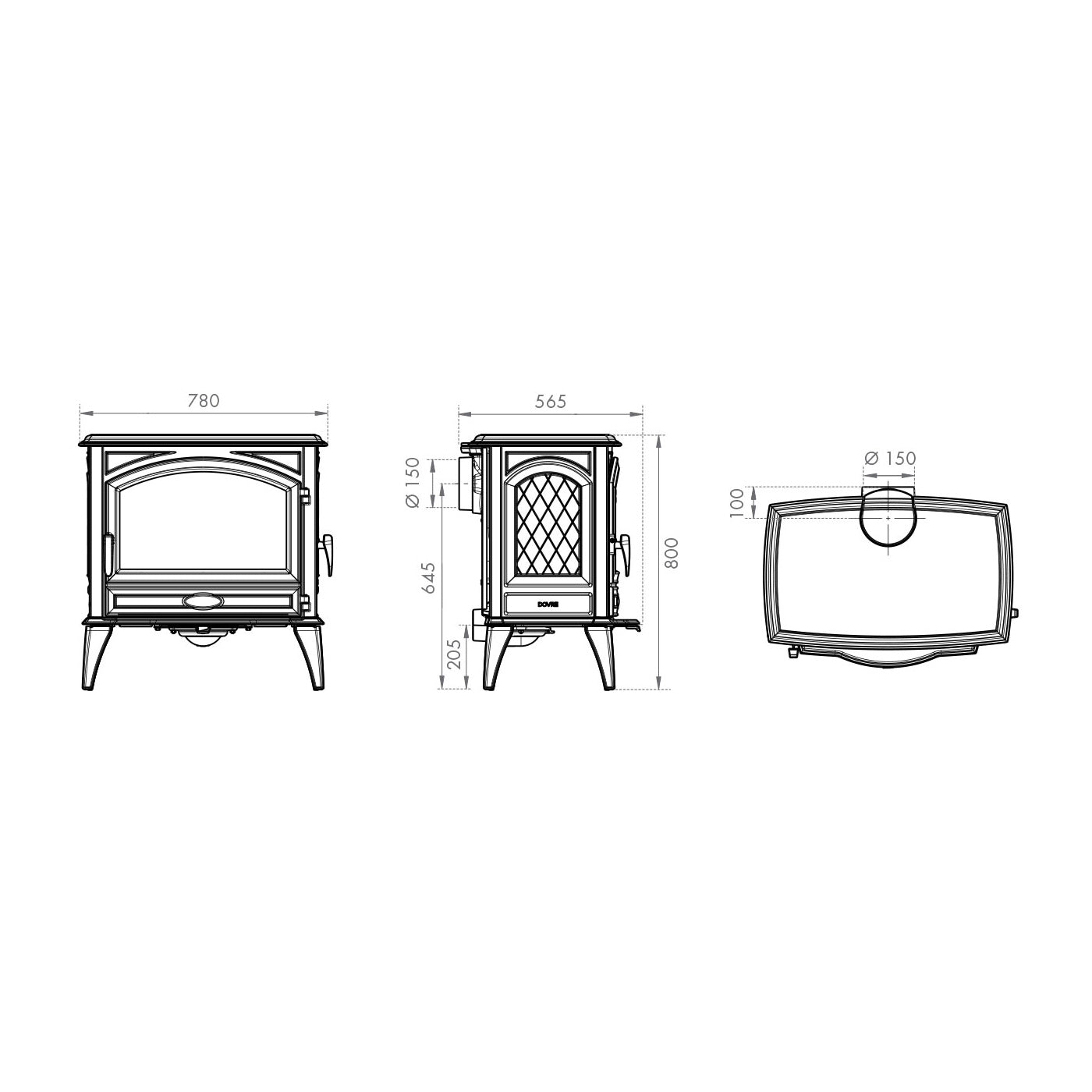 Dovre 760WD Matt Black Cast Iron Wood Burning Stove
