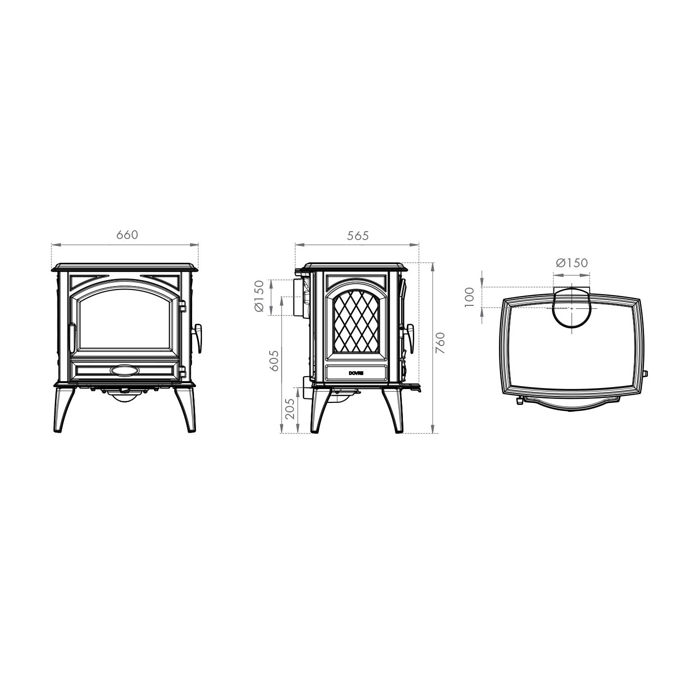 Dovre 640WD Matt Black Cast Iron Wood Burning Stove