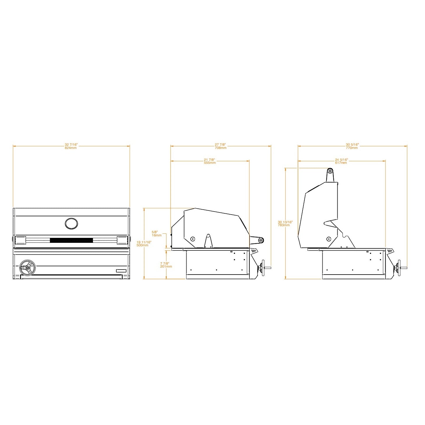 Brabura Ember 800 Built-In Charcoal BBQ