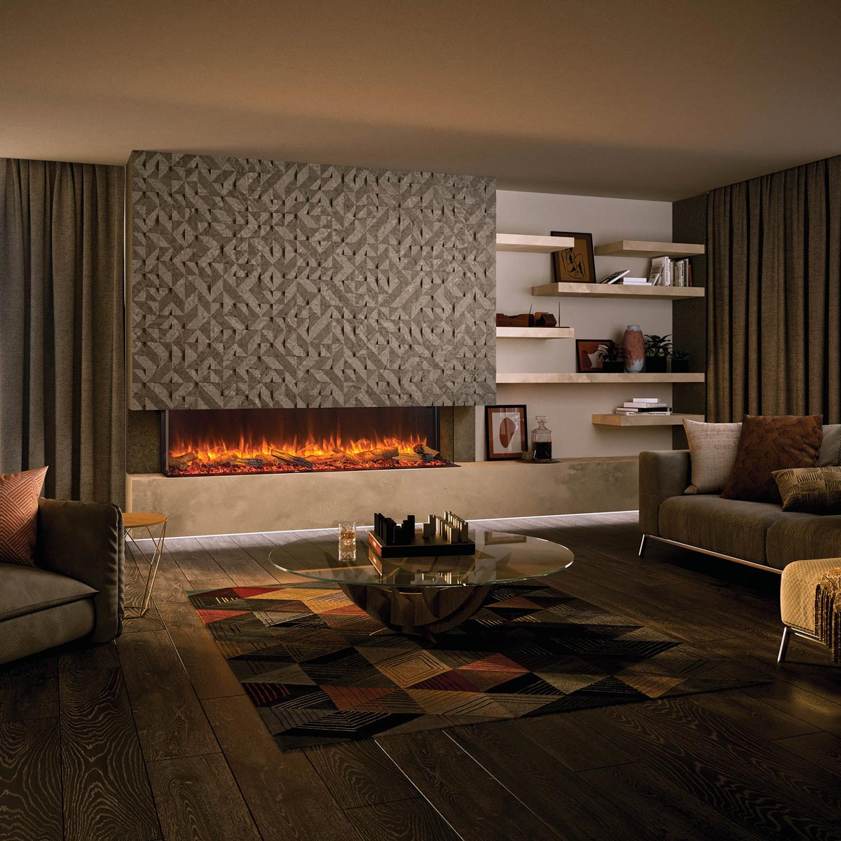 Gazco Fires - eReflex 195RW (Mk2) Electric Inset Fire - Free Mood Lighting Kit