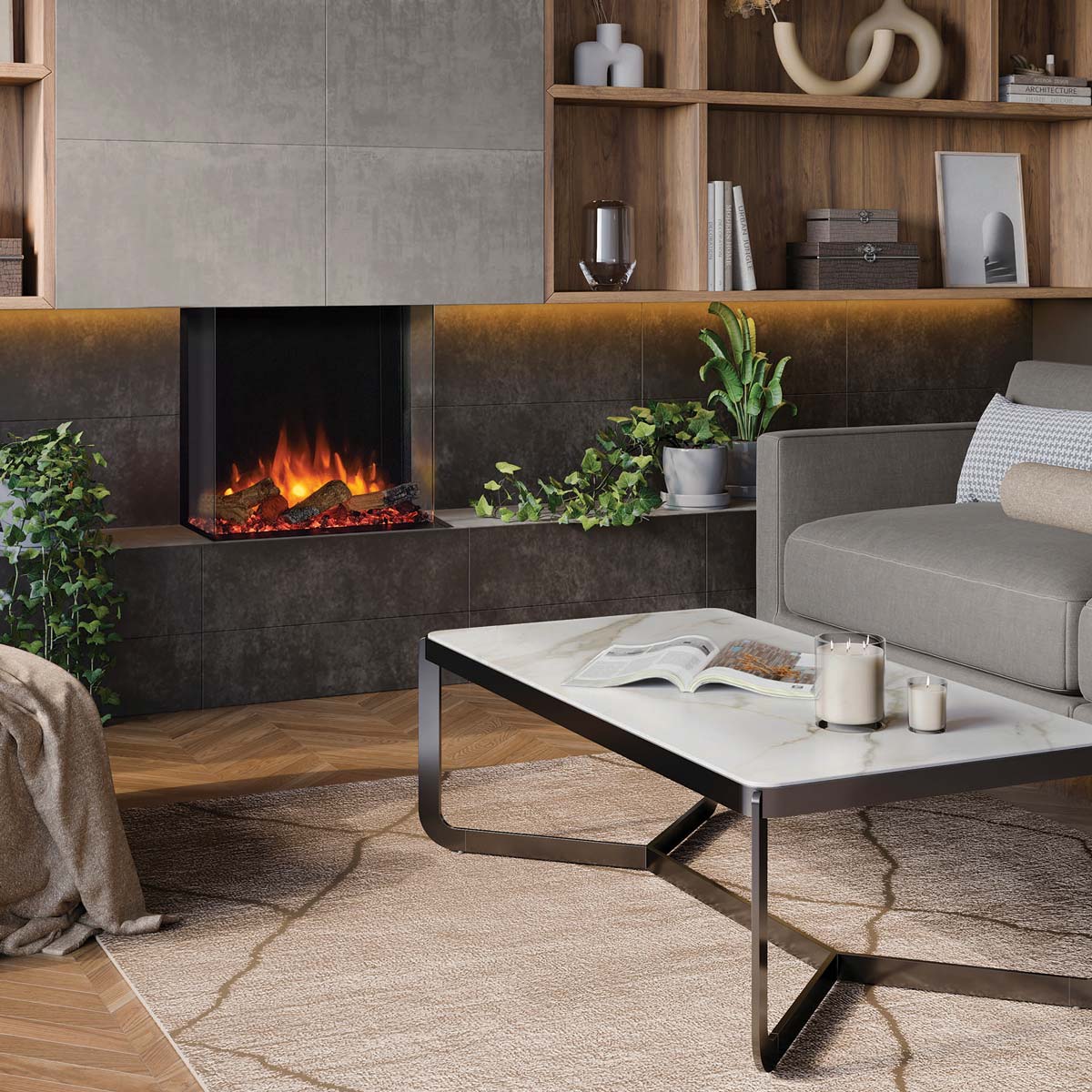 Gazco Fires - eReflex 55RW (Mk2) Electric Inset Fire - Free Mood Lighting Kit