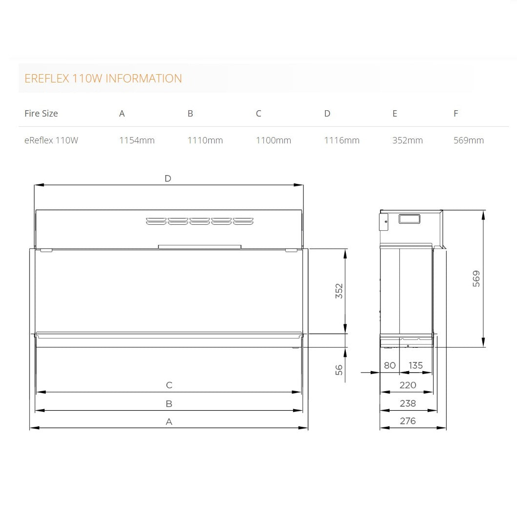 Gazco Fires - eReflex 110W Electric Outset Fire