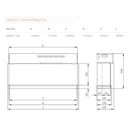 Gazco Fires - eReflex 110W Electric Outset Fire