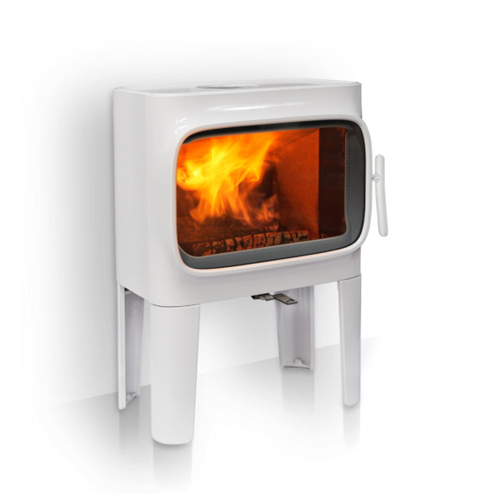 Jotul F305 Wood Burning Stove with Long Legs - White Enamel