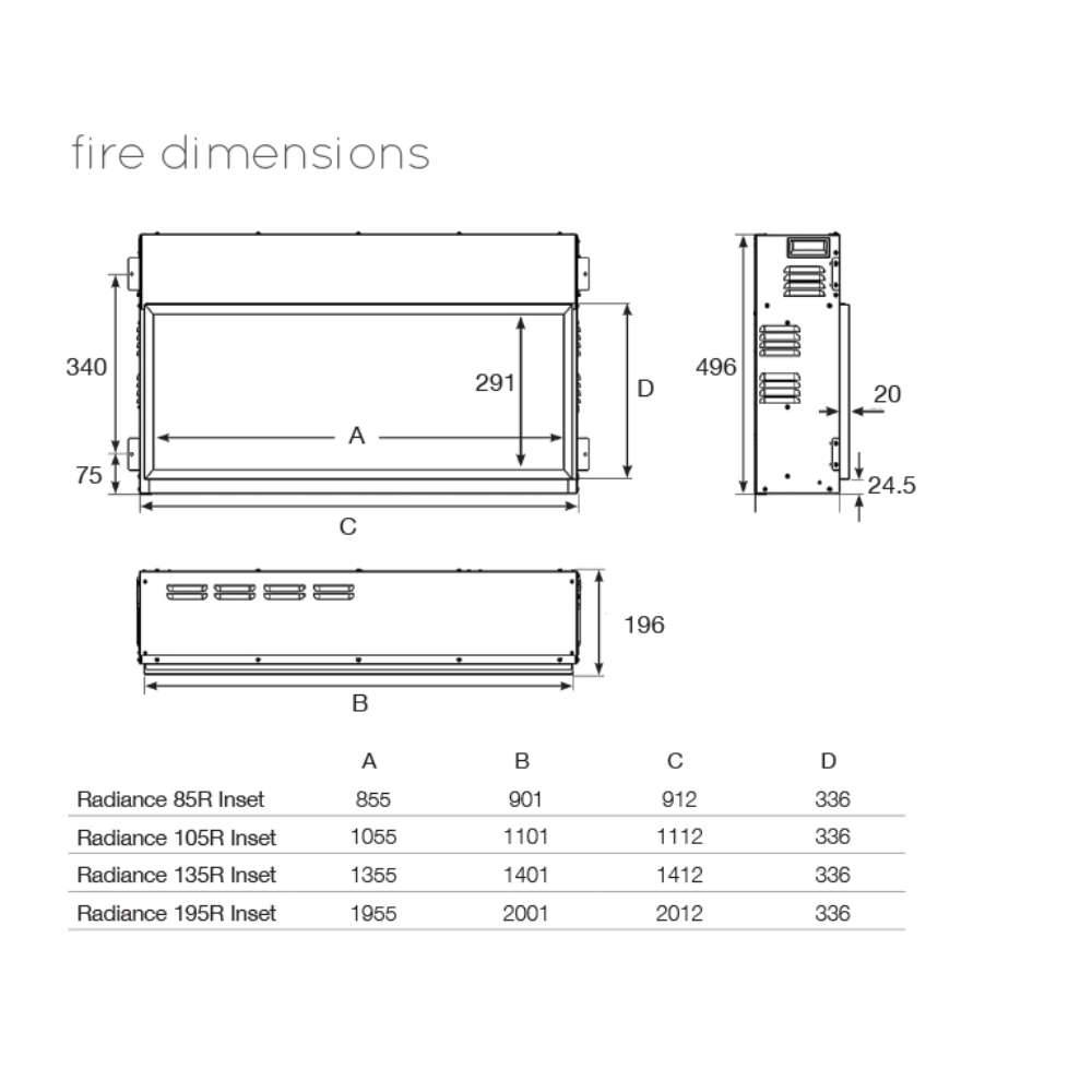 Gazco Radiance 135R Inset Electric Fire